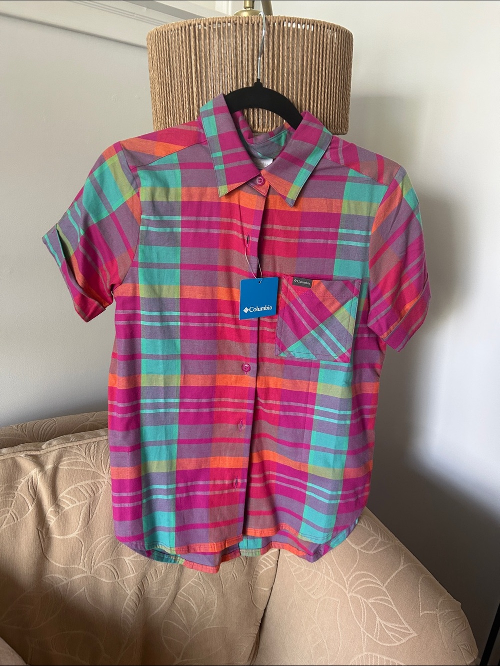 Columbia Multicolor Plaid Short-Sleeve Button-Up Shirt